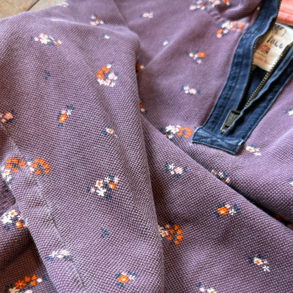Fat Face Purple Floral Airlie Sweatshirt Quarter Zip - Picture 5 of 11